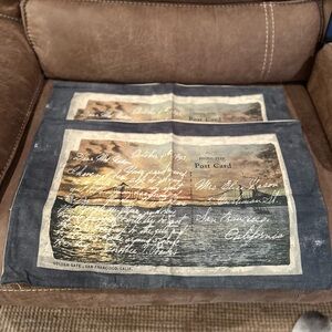 Set of 2 Pottery Barn Golden Gate Bridge Postcard Pillow Covers